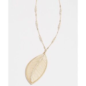 Maurices Threaded Leaf Pendant Necklace